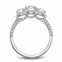 3 stone halo engagement ring