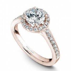Shared Prong Halo Engagement Ring B005-01RM