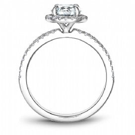 Shared Prong Halo Engagement Ring B235-02WM