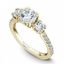 3-Stone Shared Prong Engagement Ring B001-05YM