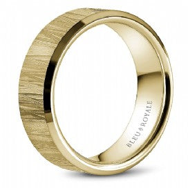 Textured Yellow Gold Mens Band