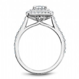 Shared Prong Halo Engagement Ring R051-04WM