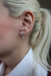 14kt White Gold Cluster Diamond Front Back Earring Jackets