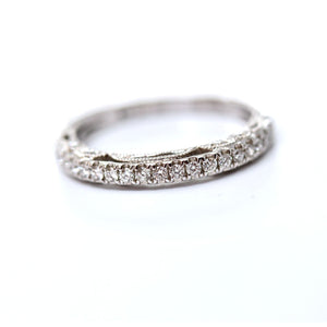 Vintage Style Shared Prong Diamond Band with Lots of Side Detail