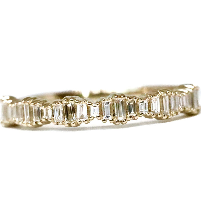 Graduated Baguette Diamond Stackable Ring in 14kt Solid Gold