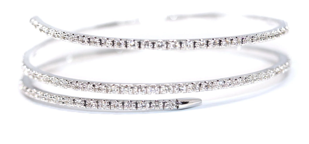 3.00ct Wrap Diamonds Bangle in 14kt White Gold